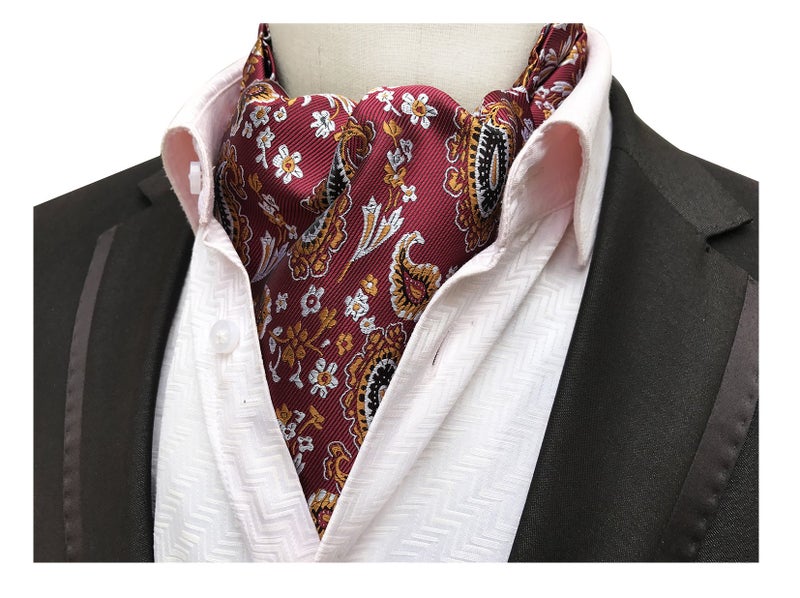 Elfeves Cravat Ties for Men Fashion Fabric Gift Ideal Multicolored Ascot Dress Necktie Adults Father Day Gift - Image 2